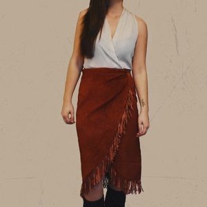 Vintage leather boho hippie skirt